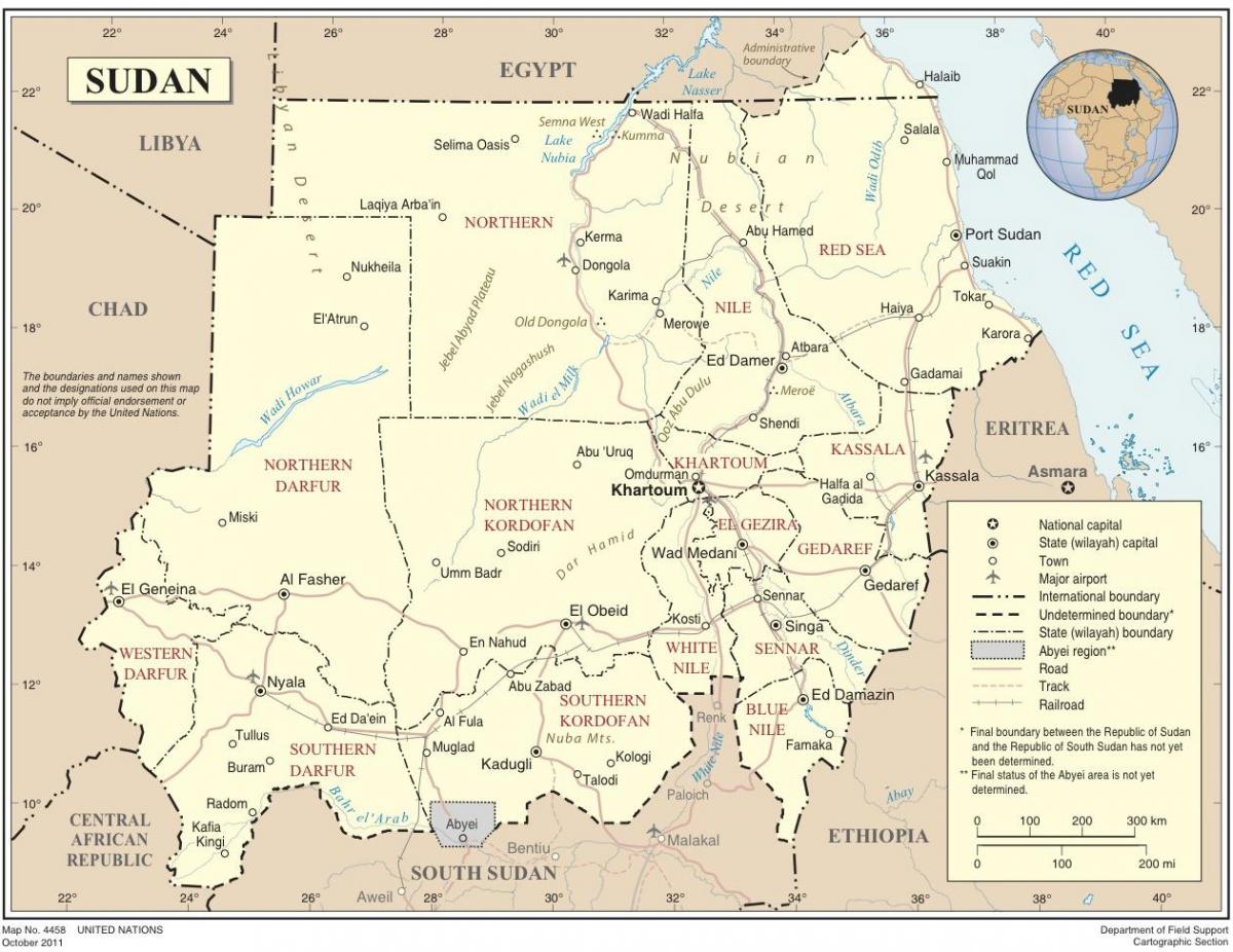 Χάρτης του Σουδάν μέλη