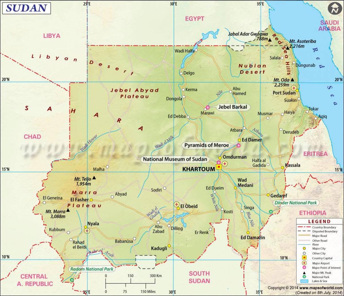χάρτης του Σουδάν