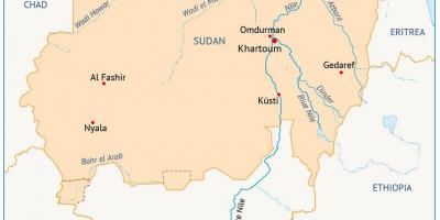 Χάρτης του Σουδάν ποτάμι