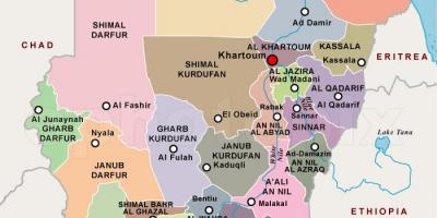 Χάρτης του Σουδάν περιοχές