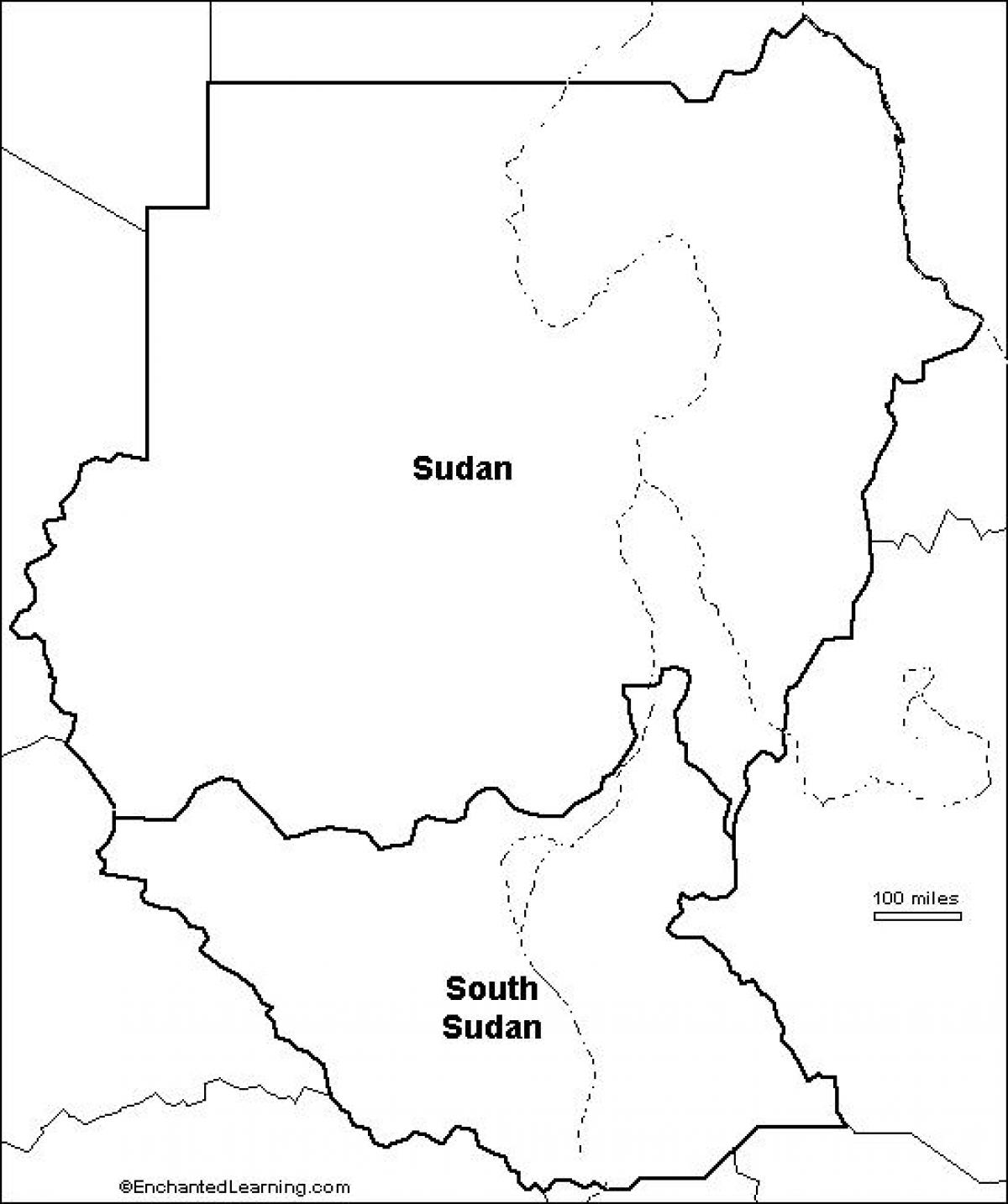 Χάρτης του Σουδάν κενό